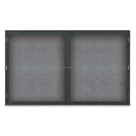 United Visual Products Sliding Door Indoor Enclosed Corkboard, 7 UV9028ACSH-BRONZE-BLACK